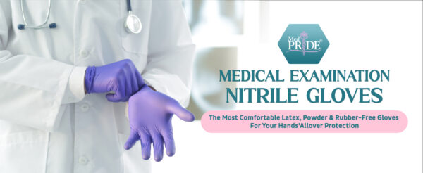 MedPride Powder-Free Nitrile Exam Gloves, Medium, Box/100