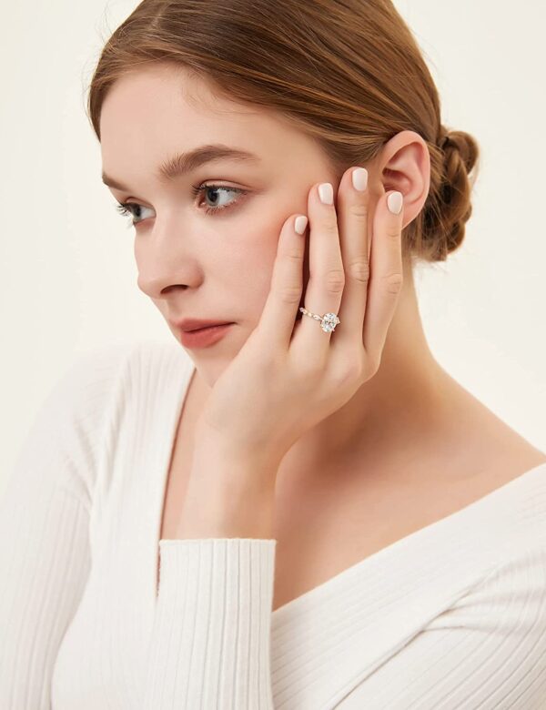 202306090007018998 EAMTI 925 Sterling Silver Ring Oval Cut Cubic Zirconia Engagement Rings Solitaire Halo Promise Ring For Women Size 3-13