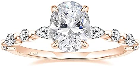 202306090007075774 EAMTI 925 Sterling Silver Ring Oval Cut Cubic Zirconia Engagement Rings Solitaire Halo Promise Ring For Women Size 3-13