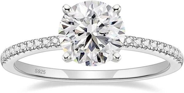 EAMTI 1.2 CT Moissanite Rings 925 Sterling Silver Engagement Rings for Women Round Cut Promise Wedding Rings Stunning Wedding Bands for Women Size 3-11