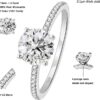 EAMTI 1.2 CT Moissanite Rings 925 Sterling Silver Engagement Rings for Women Round Cut Promise Wedding Rings Stunning Wedding Bands for Women Size 3-11