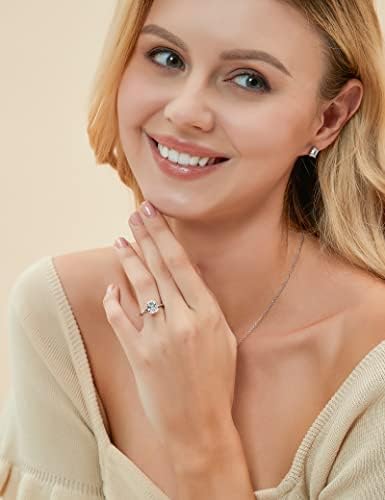 202306090110533242 EAMTI 3CT 925 Sterling Silver Engagement Rings Radiant Cut Solitaire Cubic Zirconia CZ Wedding Promise Rings for Her Wedding Bands for Women Size 3-11