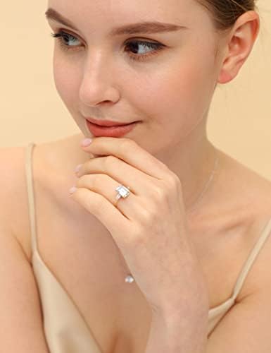 202306090125286596 EAMTI 3CT 925 Sterling Silver Engagement Rings 3-Stone Emerald Cut Cubic Zirconia CZ Wedding Promise Rings for Her Wedding Bands for Women Size 3-11