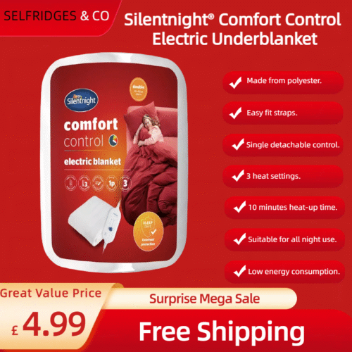 2222 Stay Warm All Night! Silentnight® Comfort Control Electric Underblanket – Cozy Comfort for Just £4.99! Perfect for Chilly Nights ❄️ - Click to Buy Now!