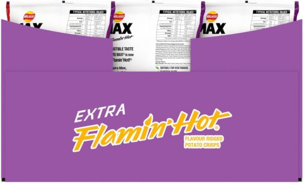 61SOyOLlhFL._AC_SL1500_ 85% OFF Walkers Max Extra Flamin' Hot Crisps (12 Bags) – Only £4.05! FREE Shipping! Hurry, While Stocks Last!
