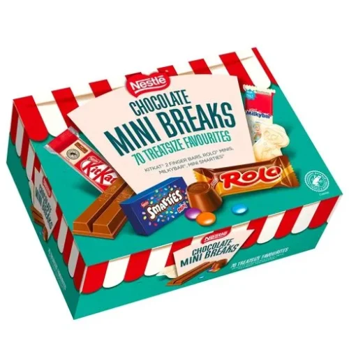 717AcWlplYL-510x511-1 Nestlé Chocolate Mini’s Selection Box, 70 Chocolate Biscuit Bars – Kit Kat, Smarties, Rolos, Milkybar, Sharing Bulk Chocolate Box