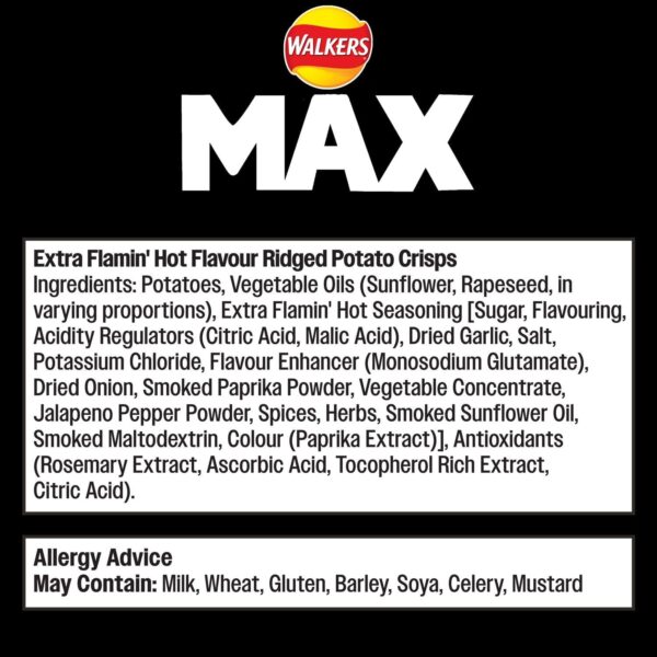 71Cq71d8WL._AC_SL1500_ 85% OFF Walkers Max Extra Flamin' Hot Crisps (12 Bags) – Only £4.05! FREE Shipping! Hurry, While Stocks Last!