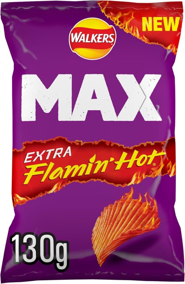 71l0kkoMR8L._AC_SL1500_-1 85% OFF Walkers Max Extra Flamin' Hot Crisps (12 Bags) – Only £4.05! FREE Shipping! Hurry, While Stocks Last!