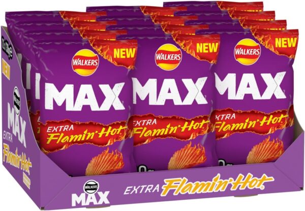 71lCB08obhL._AC_SL1500-1_ 85% OFF Walkers Max Extra Flamin' Hot Crisps (12 Bags) – Only £4.05! FREE Shipping! Hurry, While Stocks Last!