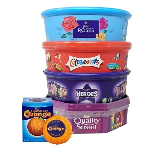 81yceAfVQHL-510x510-1 Christmas Chocolate Gift Set – 5 Tubs + Terry’s Orange – Bulk Buy of Roses, Heroes, Quality Street & More