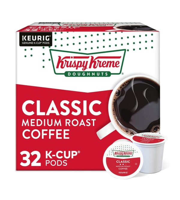 Krispy Kreme Classic, Single-Serve Keurig K-Cup Pods, Medium Roast Coffee Pods, 32 Count