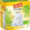 img-0117028452ef1ae8633628377500a79b GLAD ForceFlex Tall Kitchen Drawstring Trash Bags, 13 Gallon White Trash Bag for Kitchen Trash Can, Gain Original Scent, Odor Shield, Odor Eliminator, Leak Protection, 110 Count