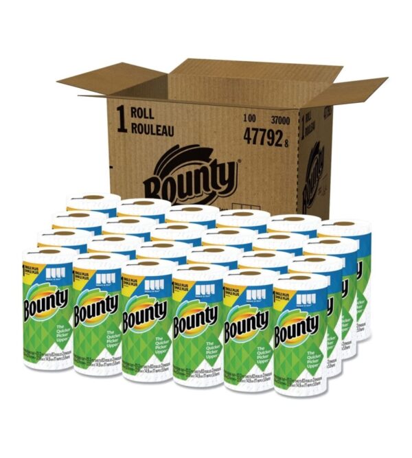 img-0170bfb8d0a6bdc8ed078a2297dbe4c1 Bounty Quick-Size Paper Towels, White, 24Family Rolls = 48Regular Rolls (Packaging May Vary)