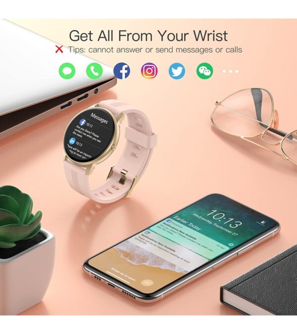 img-03e6947e5ffb9fd6b3d13b1d0650682b AGPTEK Smart Watch, IP68 Waterproof Smartwatch for Men Women Activity Tracker with Full Touch Color Screen Heart Rate Monitor Pedometer Sleep Monitor for Android and iOS Phones (Blue)