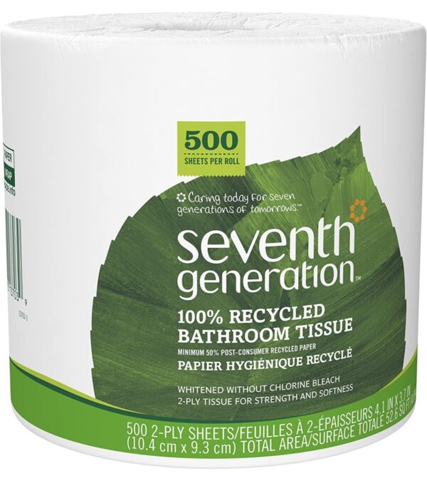 img-0412f15b5375a8ab8bf249d505e3a79c Seventh Generation White Toilet Paper 2-ply 100% Recycled Paper, 500 sheets, Pack of 60