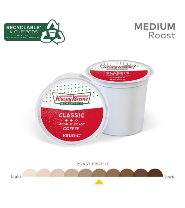 Krispy Kreme Classic, Single-Serve Keurig K-Cup Pods, Medium Roast Coffee Pods, 32 Count
