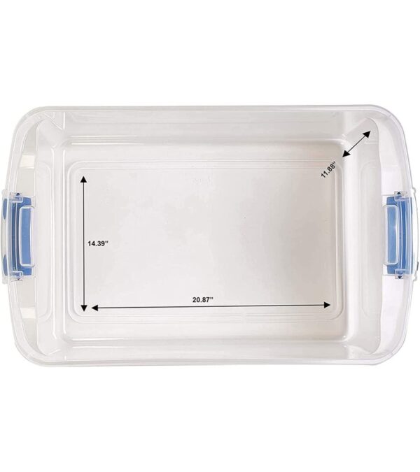 HOMZ Heavy Duty Modular Stackable Storage Tote Containers with Latching Lids, 66 Quart Capacity, Clear, 2 Pack