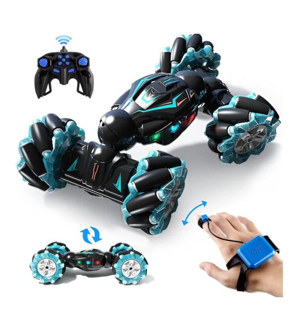 img-069bf338b3c2e4d43ab4ae8f561ecd91 Deejoy RC Stunt Car, 2.4GHz 4WD Remote Control Gesture Sensor Toy Cars, Double Sided Rotating Off Road Vehicle 360° Flips with Lights Music, for Boys & Girls Birthday