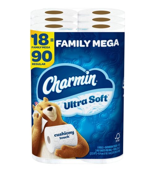 img-0829e1d50045b1c0fe50ffa7a0f15906 Charmin Ultra Soft Cushiony Touch Toilet Paper, 18 Family Mega Rolls = 90 Regular Rolls