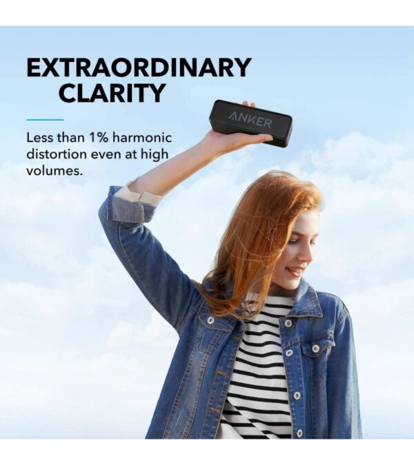 Upgraded, Anker Soundcore Bluetooth Speaker with IPX5 Waterproof, Stereo Sound, 24H Playtime, Portable Wireless Speaker for iPhone, Samsung and More