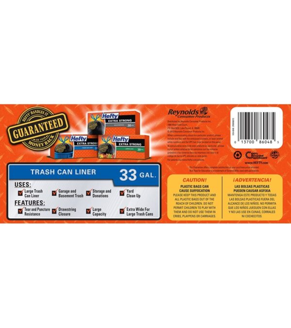 img-097159ab953de6a8bc82823f7b52ed1a Hefty Strong Large Trash Bags, 33 Gallon, 48 Count