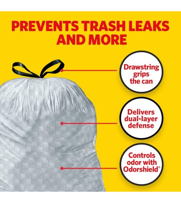 img-09c82e33eca78b44b3ce0cea9d94b8b6 Glad Tall Kitchen Drawstring Trash Bags – OdorShield 13 Gallon Grey Trash Bag, Febreze Fresh Clean – 80 Count