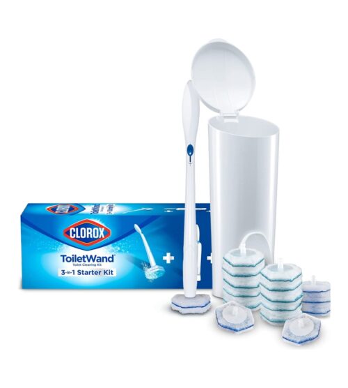 img-09dd4d7e02f243a3a2a86ee62e27336b Clorox ToiletWand Disposable Toilet Cleaning Kit, Toilet Brush, Toilet and Bathroom Cleaning System with Storage Caddy and 16 Disinfecting ToiletWand Refill Heads (Package May Vary)