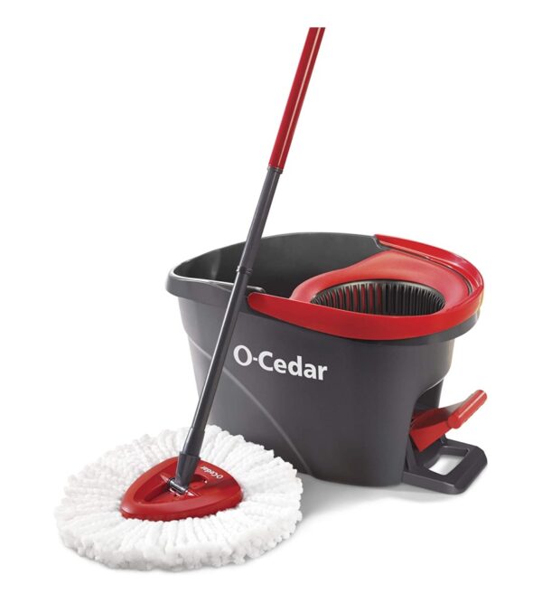 img-0dff0446d94a8f278b9817eb29d8feb4 O-Cedar EasyWring Microfiber Spin Mop, Bucket Floor Cleaning System, Red, Gray