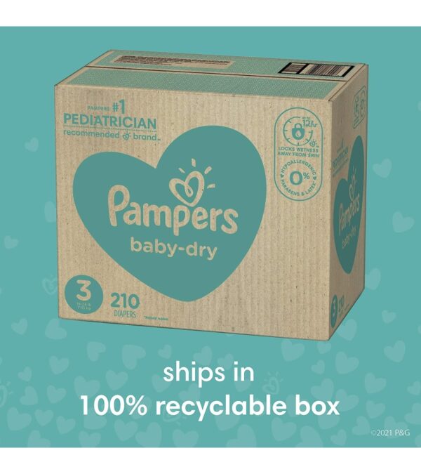 img-10412e363408f5b67703970651577347 Pampers Baby Dry Disposable Baby Diapers Size 3, 2 Month Supply (2 x 210 Count) with Sensitive Water Based Baby Wipes, 12X Pop-Top Packs (864 Count)