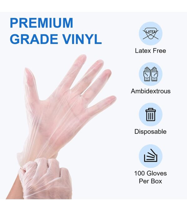img-1350fceb7b0cbb035cd12eacd616bf0f Schneider Clear Vinyl Exam Gloves, Latex-Free, Disposable Medical Gloves, Cleaning Gloves, Food Safe, Powder-Free, 4 mil