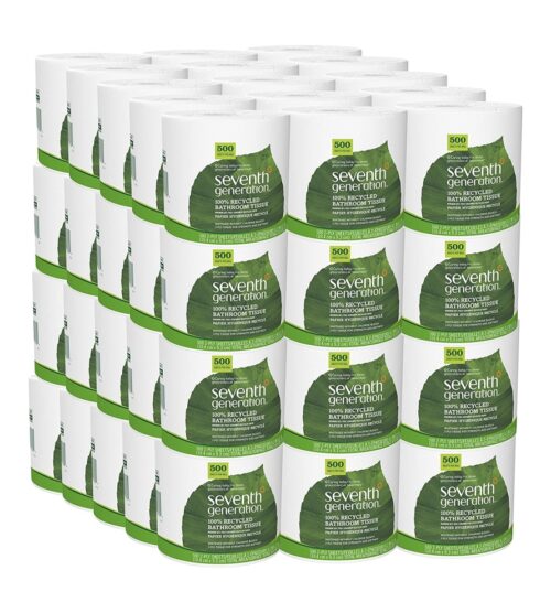 img-145fe22ada7ae47e7ff4ba95f58c6a05 Seventh Generation White Toilet Paper 2-ply 100% Recycled Paper, 500 sheets, Pack of 60