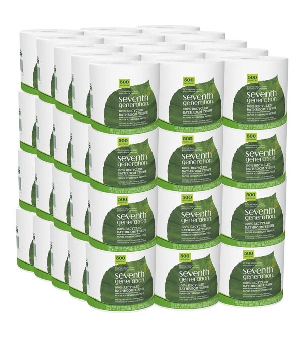 img-145fe22ada7ae47e7ff4ba95f58c6a05 Seventh Generation White Toilet Paper 2-ply 100% Recycled Paper, 500 sheets, Pack of 60