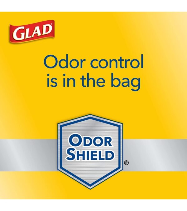 Glad ForceFlex Tall Kitchen Drawstring Trash Bags, 13 Gal, OdorShield, 80 Ct