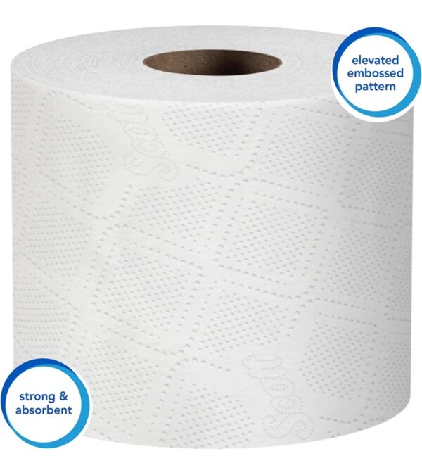 img-1dc200486bcc50953aadb709446e51e1 Scott Professional 100% Recycled Fiber Standard Roll Bathroom Tissue (13217), 2-Ply, White, 80 Rolls / Case, 473 Sheets / Roll, 37,840 Sheets / Case