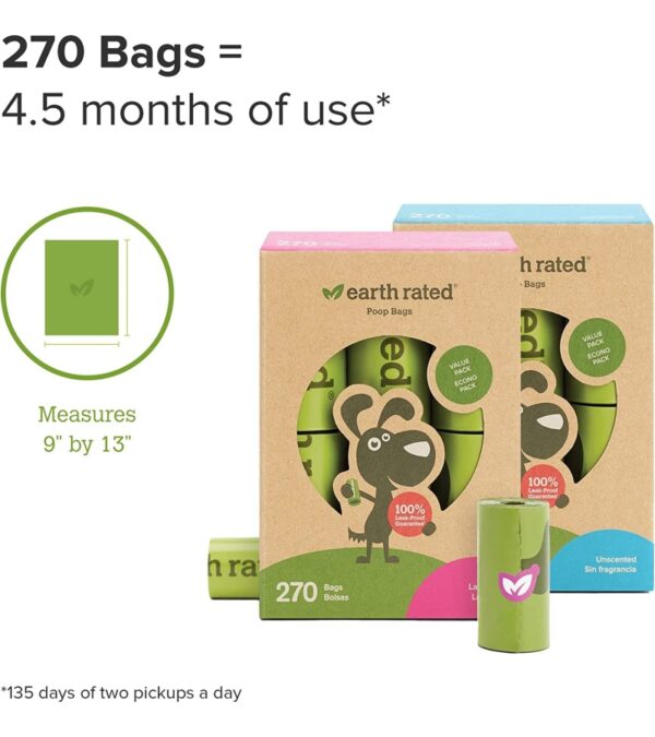 img-1ddc66292029c21f6b1d9b91895833df Earth Rated Dog Poop Bags, Guaranteed Leak Proof and Extra Thick Waste Bag Refill Rolls For Dogs, Lavender Scented, 270 Count