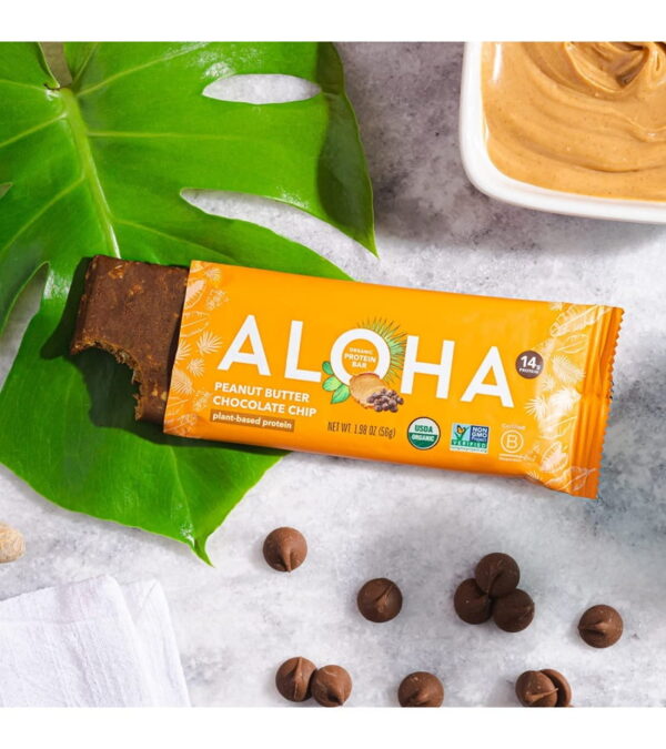 img-22ac4c5c5de28e7dfcdaedd4d2d07789 ALOHA Organic Plant Based Protein Bars |Peanut Butter Chocolate Chip | 12 Count, 1.98oz Bars | Vegan, Low Sugar, Gluten Free, Paleo, Low Carb, Non-GMO, Stevia Free, Soy Free, No Sugar Alcohols