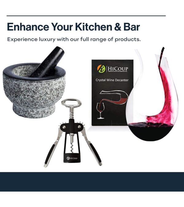 Hicoup Wine Opener – Professional Corkscrews for Wine Bottles w/ Foil Cutter and Cap Remover – Manual Wine Key for Servers, Waiters, Bartenders and Home Use – Classic Rosewood