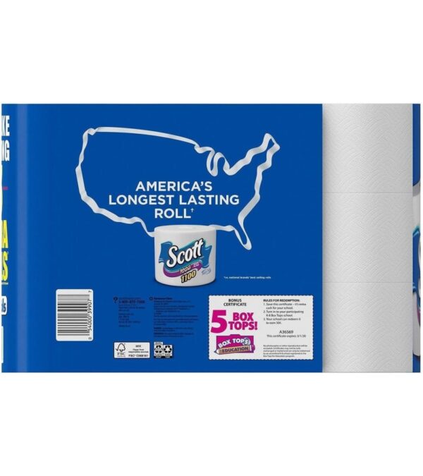 img-24dec6e068056407af8a54588b173ebe Scott Bath Tissue, 1, 100 Sheetsper Roll, 36 Count