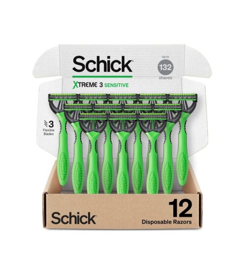 img-26832e148e1fb65f73c1cddc318b4b76 Schick Xtreme 3 Original Sensitive Razor — Disposable Razors Men, Head Razor, Razors for Men Sensitive Skin, 12 Count