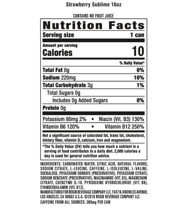 img-273f546268948917faaeaf6d2c90df00 Reign Total Body Fuel, Strawberry Sublime, Fitness & Performance Drink, 16 Oz (Pack of 24)