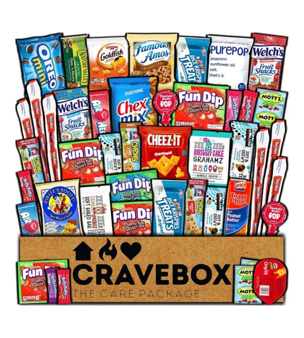 img-28b02243ef5bca02903a8738900273aa CRAVEBOX Valentines Day Snacks Box Variety Pack Care Package (45 Count) Treats Gift Basket Boxes Pack Adults Kids Grandkids Guys Girls Women Men Boyfriend Candy Birthday Cookies Chips Teenage Mix College Student Food Sampler Office
