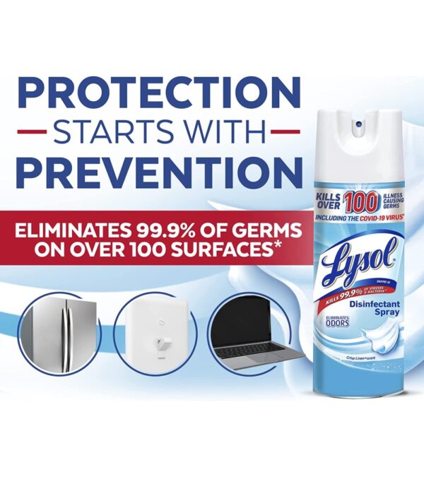 Lysol – 19200741866 Disinfectant Spray, Crisp Linen, 150oz (12X12.5oz)