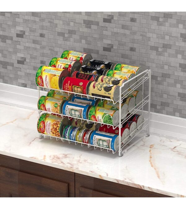 img-2f2c57da0827a46a2979d7e54e16b931 SimpleHouseware Stackable Can Rack Organizer, White