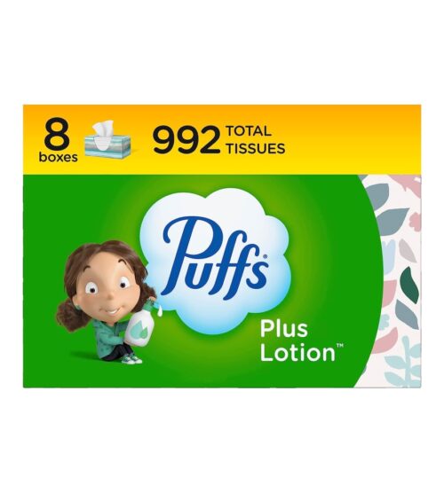 img-2f6fb4f5ff994ab46dc1350c3ceabcc7 Puffs Plus Lotion Facial Tissues, 8 Family Boxes, 124 Facial Tissues per Box