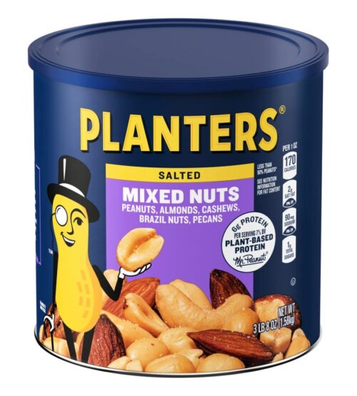 img-300c293ed20f5184a7de5488cb81e882 Planters Mixed Nuts Less Than 50% Peanuts with Peanuts (Almonds, Cashews, Brazil Nuts, Pecans & Sea Salt, 3.0 lb Canister)