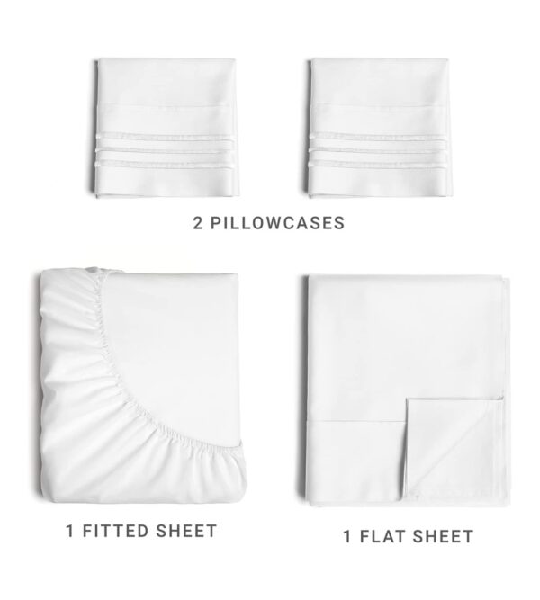 img-329a7aa7694f9c400b78beefe0c1fcfc Queen Size Sheet Set – Breathable & Cooling – Hotel Luxury Bed Sheets – Extra Soft – Deep Pockets – Easy Fit – 4 Piece Set – Wrinkle Free – Comfy – White – 4 PC