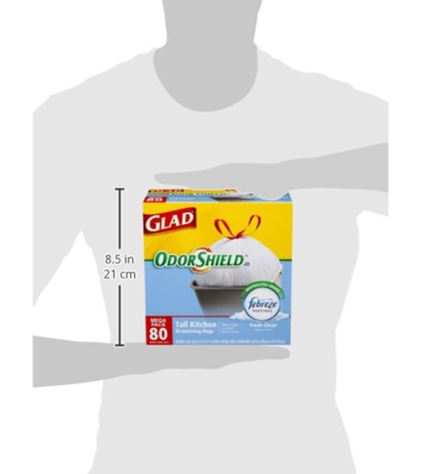 img-339f095788a1af3ffd6d4364e3219b24 Glad Tall Kitchen Drawstring Trash Bags – OdorShield 13 Gallon Grey Trash Bag, Febreze Fresh Clean – 80 Count