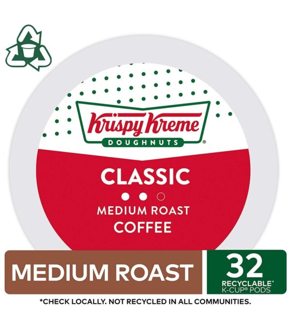 Krispy Kreme Classic, Single-Serve Keurig K-Cup Pods, Medium Roast Coffee Pods, 32 Count