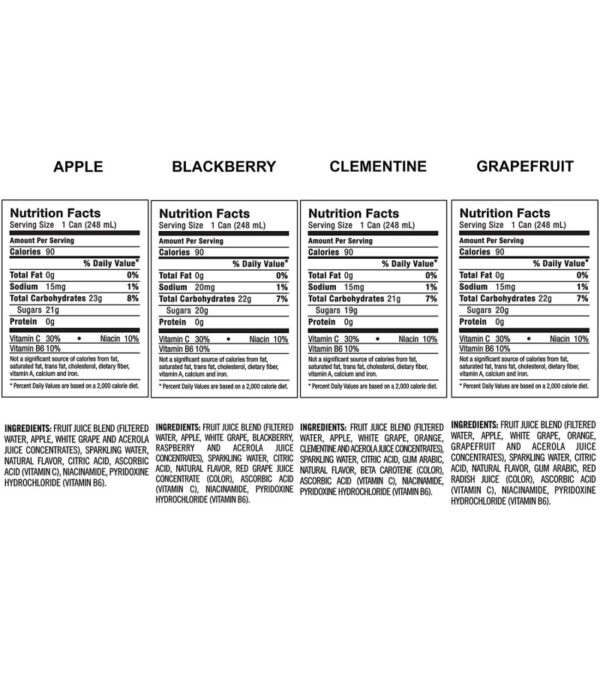 IZZE Sparkling Juice, 4 Flavor Variety Pack, 8.4 Fl Oz (24 Count)