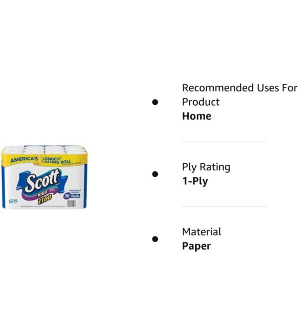 img-36d2881083ce3efd47ba9b5a2920fa8f Scott Bath Tissue, 1, 100 Sheetsper Roll, 36 Count